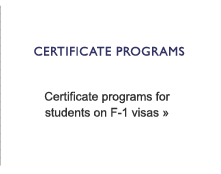 Certificate Programs - Certificate programs for students on F-1 visas